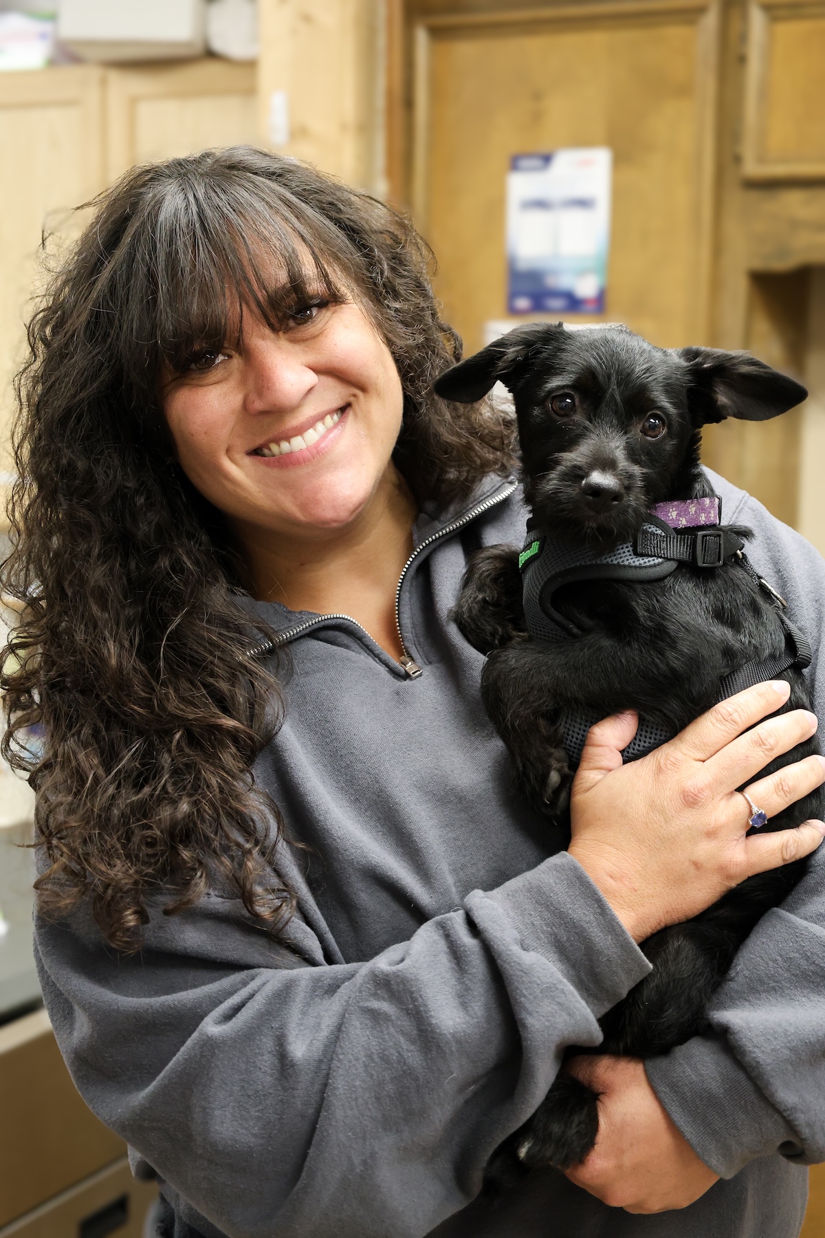 Staff with dog